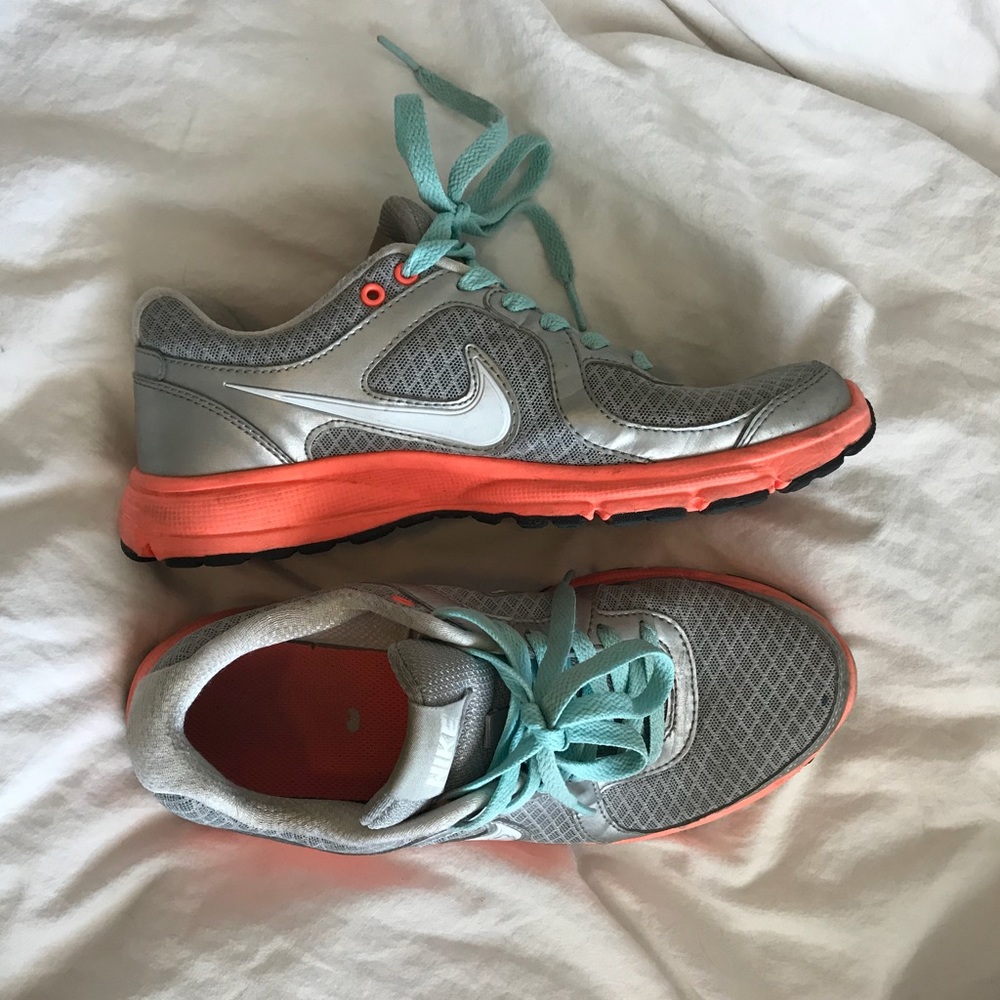 Nike grey and salmon sneakers